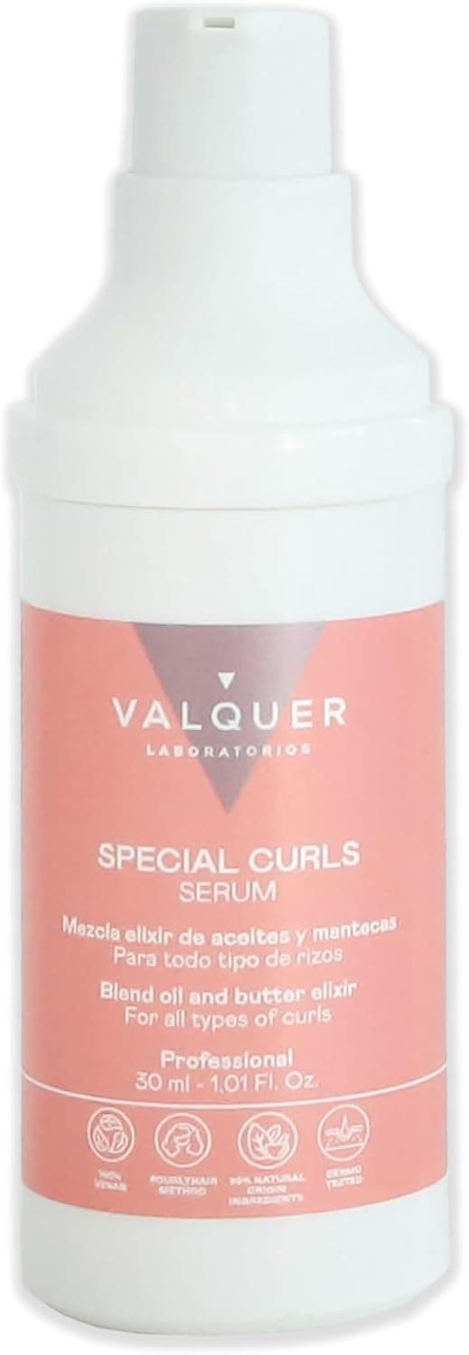 Valquer Serum for Curly Hair Curly Method for Defined Natural Curls Soft FrizzFree Hair With an Elixir Blend of Oils and Butters Vegan 30 ml