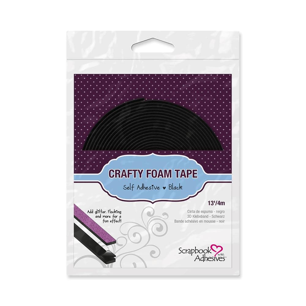 Scrapbook Adhesives by 3L Crafty Foam Tape Black 12Inch x 13ft4m