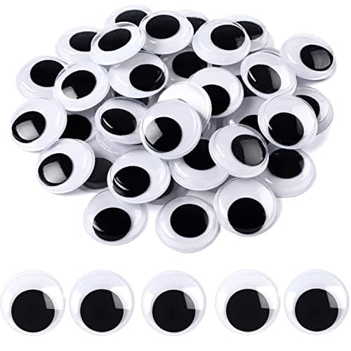 JULMELON 500 Pieces Wiggle Googly Eyes Self Adhesive Black White Craft Eyes for DIY Crafts Decoration 20mm