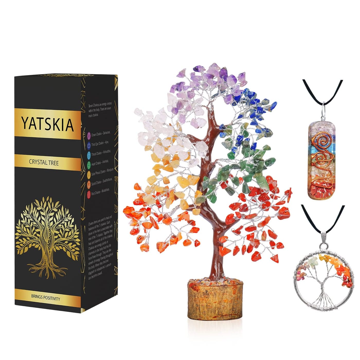YATSKIA 7 Chakra Crystal Tree of Life Gemstones and Crystals Decor Spiritual Gifts for Women Birthday Gifts