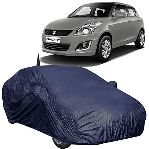 The Autostory 190 Taffeta Water Resistant Car Body Cover Compatible with Maruti Swift (2012 to 2017) with Mirror & Antenna Pockets (Navy Blue)