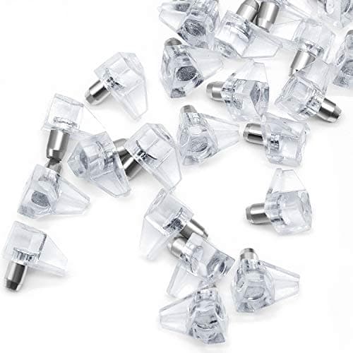 100 Pieces 5mm Shelf Support Peg, Plastic Support Cabinet Shelf Pins, Clear Shelf Holder Pin Cabinet Shelf Clips for Cabinet Furniture Book Shelves Supplies