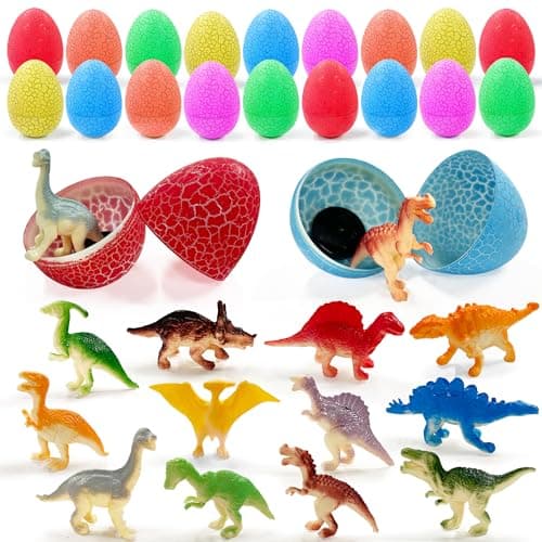XIPEGPA 18Set Dinosaur Eggs with Mini Dinosaur Figures Goodie Bag Stuffers Easter Eggs and Birthday Party