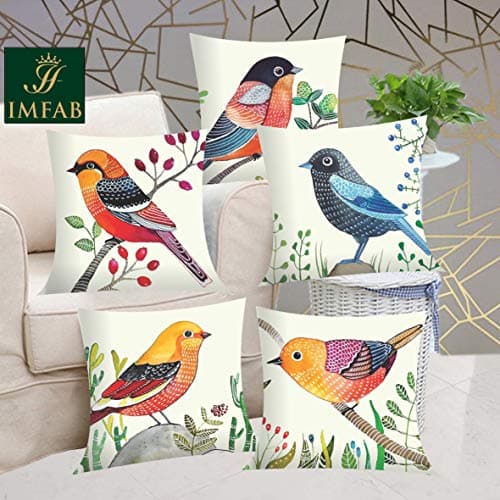 IM FAB Digital Printed Canvas Cotton Cushion Covers 24X24 inches (Set of 5 pcs)