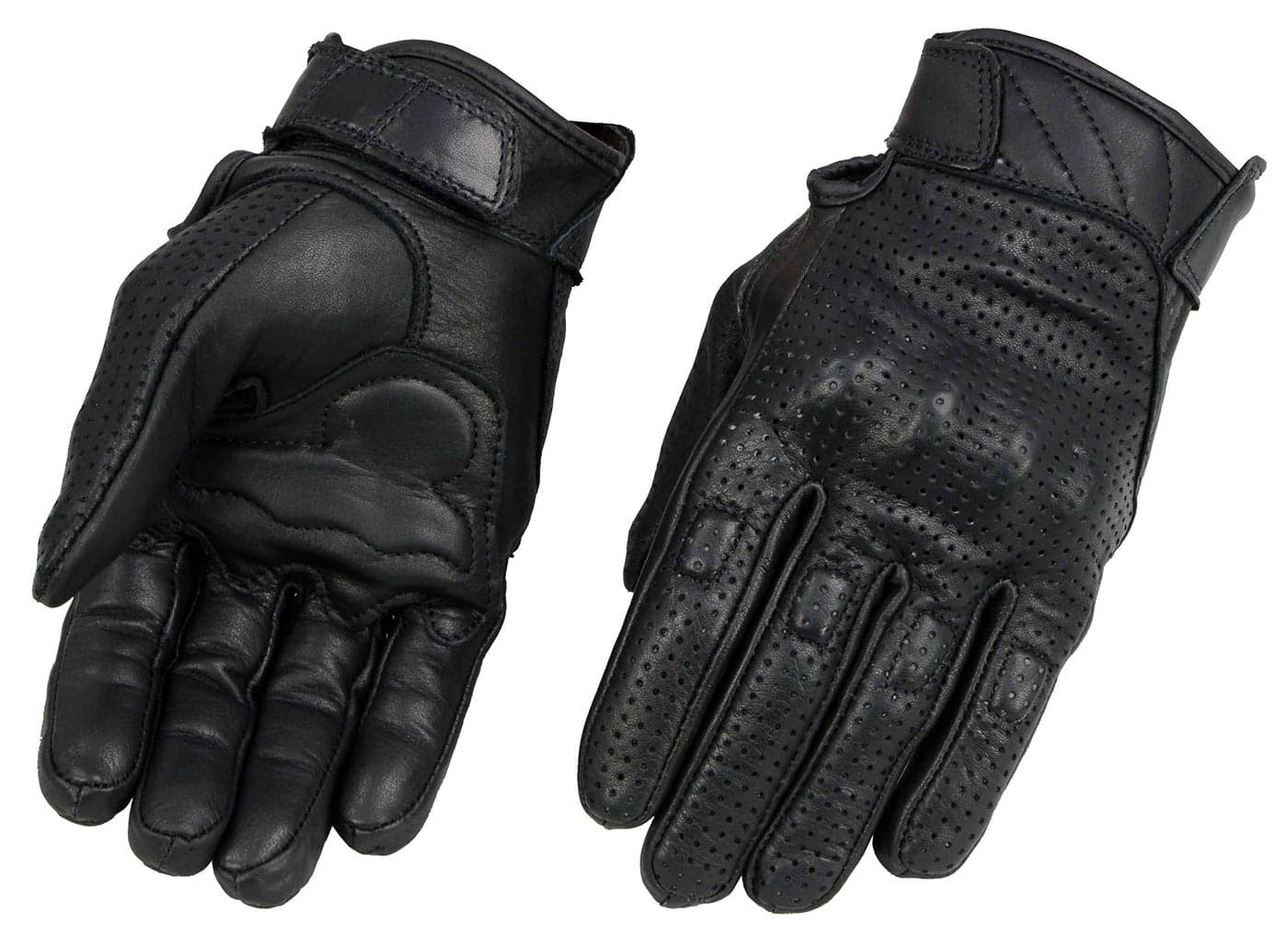 Milwaukee Leather MG7500 Mens Black Perforated Leather Gel Padded Palm Motorcycle Hand Gloves W Rubberized Hard Knuckle For Protection 3XLarge