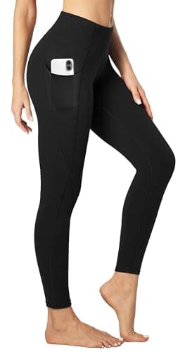 Heathyoga Women's Yoga Pants Leggings with Pockets for Women High Waist Yoga Pants with Pockets Workout Leggings Tights Black