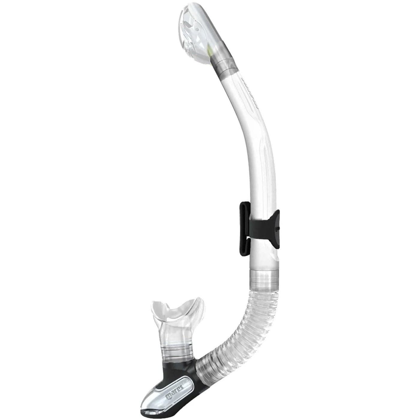 Mares Unisex Adults Ergo Dry Snorkel - Durable Lightweight Scuba Diving & Snorkeling Gear with Dry Top & Ergonomic Mouthpiece, Clear