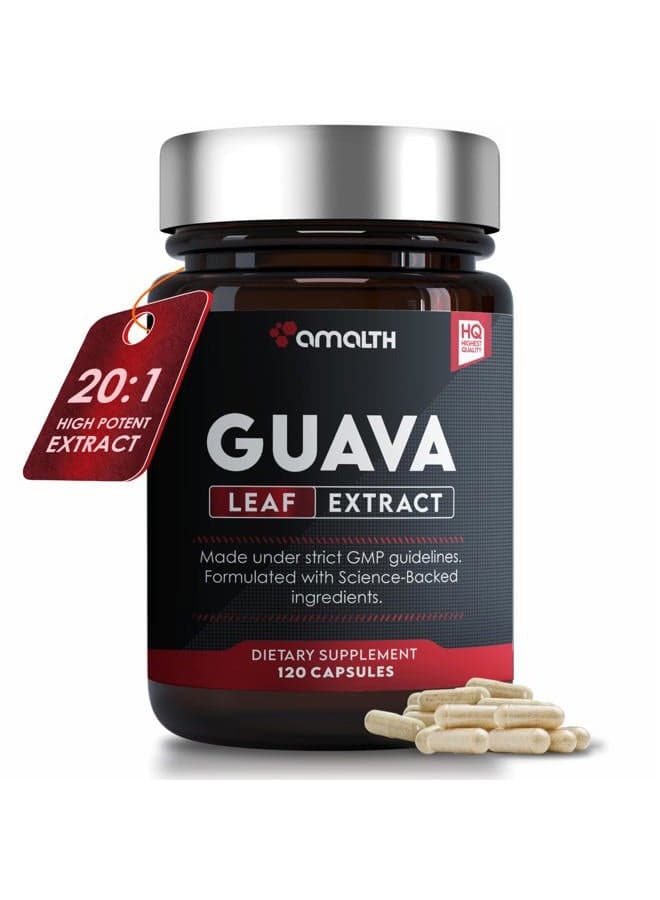 Guava Leaf Extract 10:1 Maximum Strength Equivalent To 10000Mg With Piperine 90 Vegetable Capsules