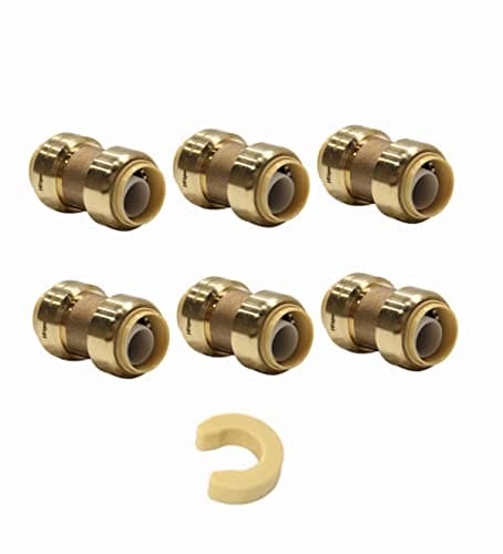 Pack of 6 EFIELD PushFit Fittings 12 Inch Straight Coupling to Connect Pex Copper CPVC Free Clip ToolPF0036PCS