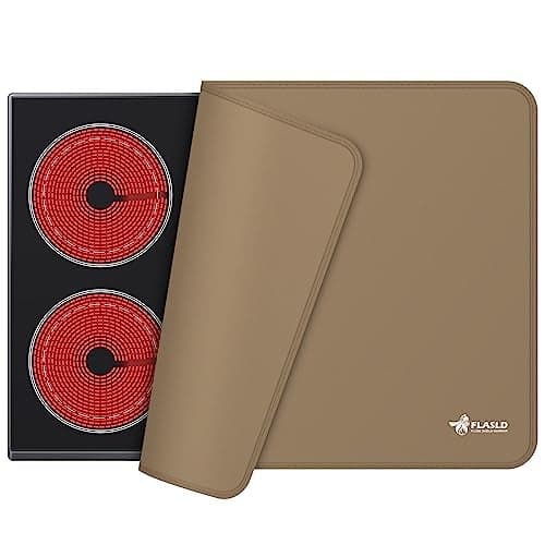 FLASLD Top Covers Heat Resistant Electric Stove Cover Protector Silicone Large Waterproof Flat Oven Mat for Induction Cooker Glass Top Protector for Preventing Scratches Brown21295 inch