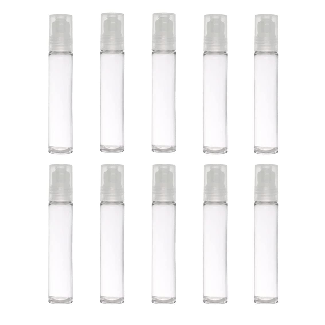 FUTURA MARKET Pet Plastic Transparent Roll On Bottle food grade material for Refillable Deodarant Essential Oils Lip Balm Eye Roller Attar Leak Proof Pack of 10 10ML
