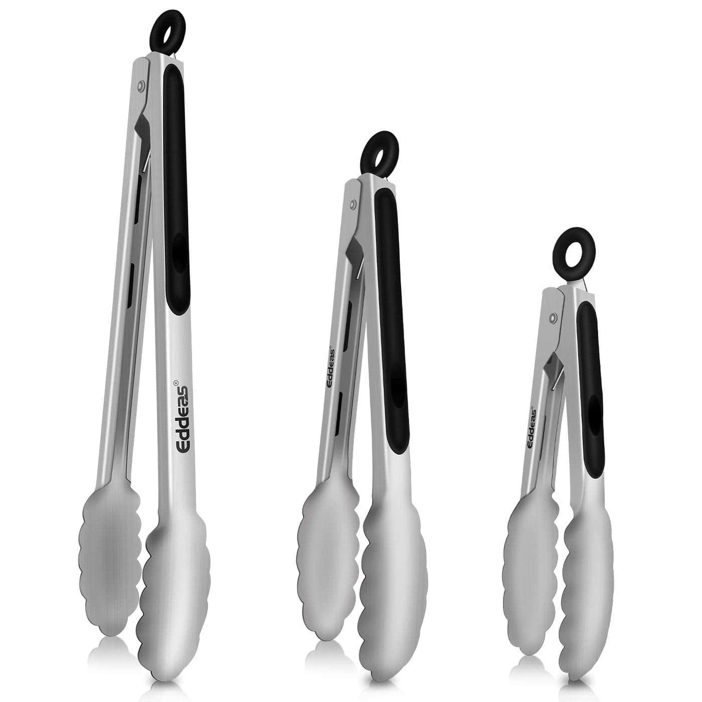 Tongs For Cooking Heat Resistant 600 Degrees Stainless Steel Kitchen TongHeavy Duty Metal Locking Tongs Perfect for FoodSalad and BBQ set of 3 79 and 12 Dishwasher