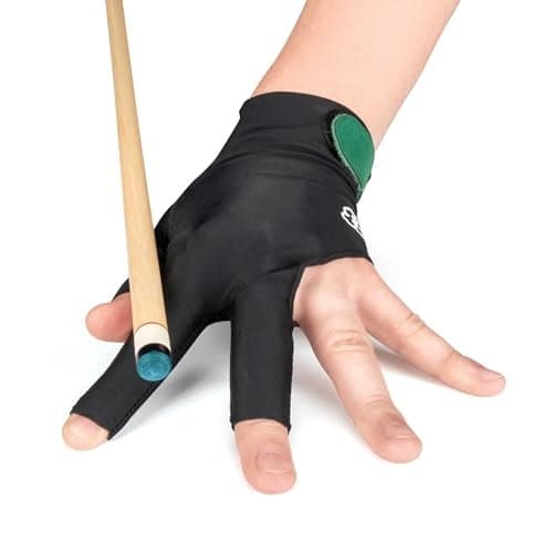 McDermott Billiard Pool Cue Glove - for Left Hand (Right-Handed Player) (Black, X-Large)