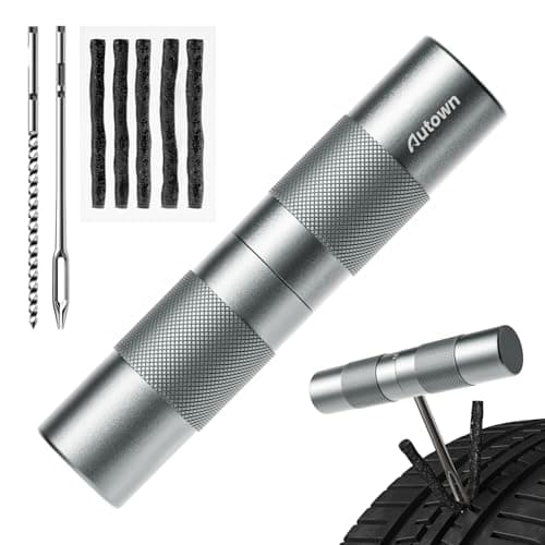 AUTOWN Compact Tire Repair Kit with Plugs Fix Punctures & Plug Flats with Ease - Capsule Style Flat Tire Puncture Repair Kit for Motorcycle, Car, ATV, UTV, Mountain Bike, Etc