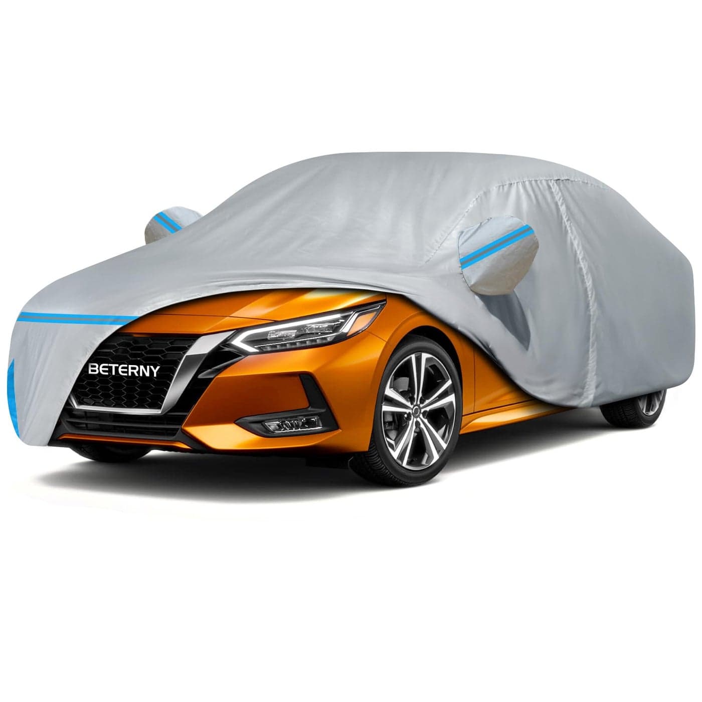 Car Cover for 19992025 Nissan Sentra Waterproof Customfit All Weather Sun Rain UV Dust Snow Wind Protection Outdoor Sentra Full Car Cover with Door Zipper and Cotton LiningGrey