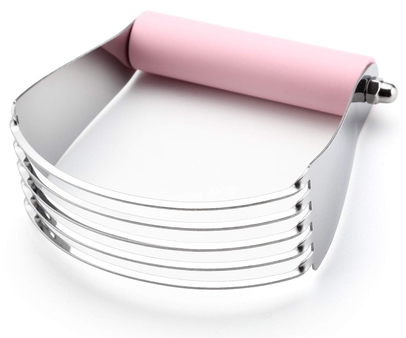Spring Chef Large Dough Blender For Baking Professional Dough Cutter Tool Stainless Steel Puff Pastry Cutter Tool Dishwasher Safe Pastry Blender for Easy Mixing Pink Lemonade