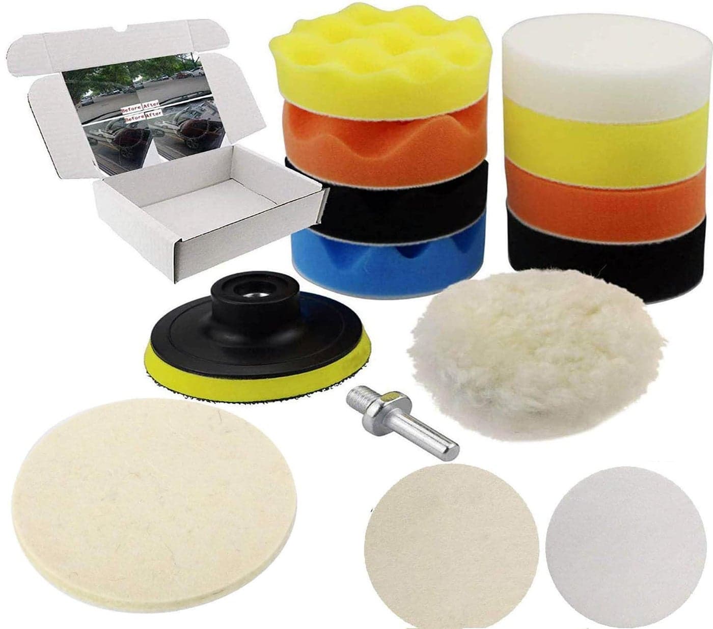 DIY Crafts 12 Pcs Set., 3" inch Kit., 12 Pcs, Polishing Pads Sponge Woolen Polishing Waxing Buffing Pads Kits Polishing Compound Drill Buffing Sponge Pads Ki (12 Pcs Set., 3" inch Kit.)