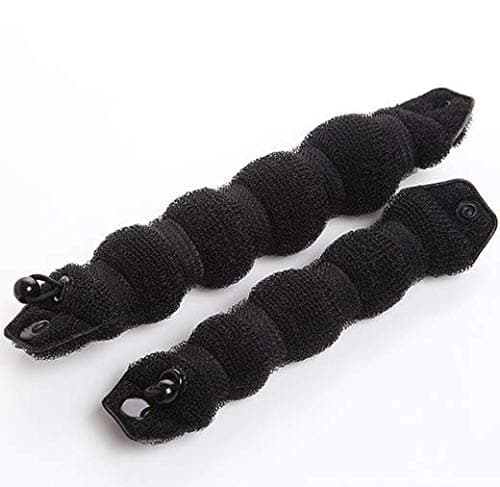 Set of 2 Black Magic Hair Styling Styler Hot Hair Donut Bun Ring Styler Maker for Women Lady Girls 1 large1 small