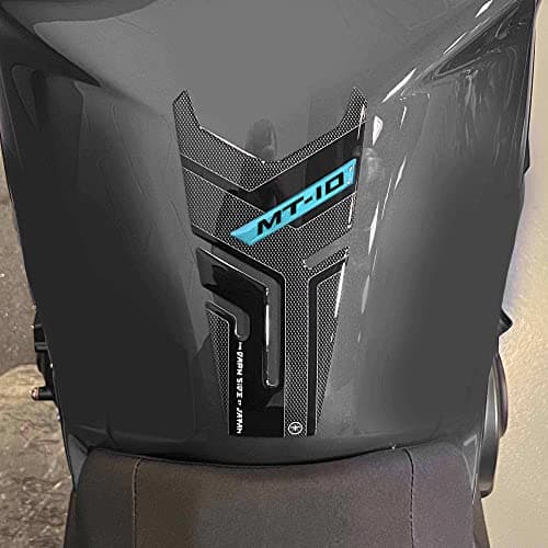 labelbike - 3D Sticker Tank Pad Motorcycle Decoration and Protection in Resin Compatible with Yamaha MT-10 SP 2022-2023 - Color Carbon Black Cyan