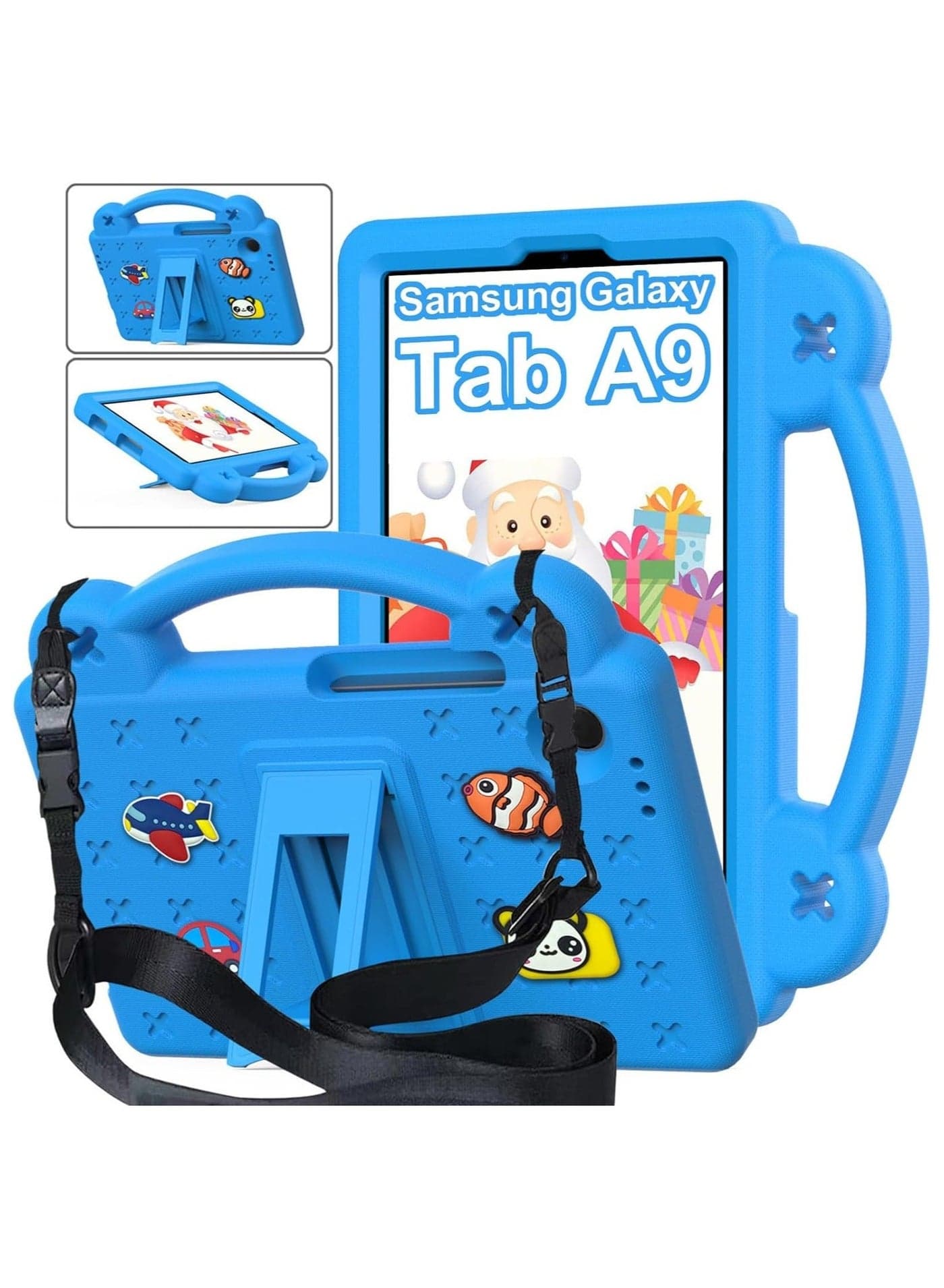 Samsung Galaxy Tab A9 (2023), Shockproof Protective Case with Shoulder Strap Handle Holder, Lightweight EVA Kid-friendly, Drop Resistant