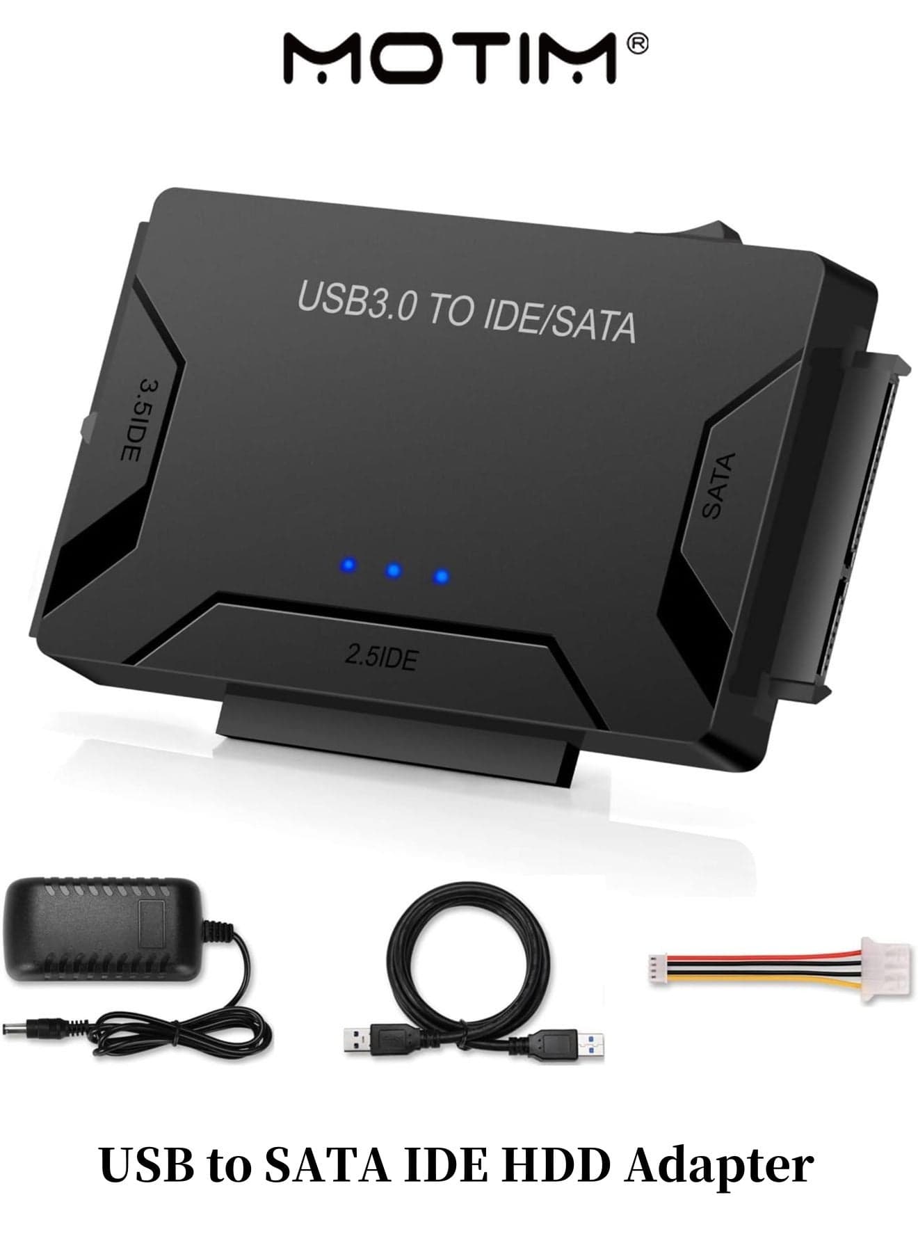 USB to SATA IDE HDD Adapter - USB 3.0 Cable to 2.5" 3.5" SATA IDE Hard Drive Converter for Windows 10/8/ 7/XP Mac