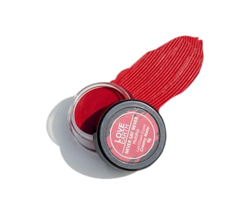 Love Earth Lip Tint Cheek Tint Multipot Never Say Never With Richness Of Essential Oils Vitamin E For Lips Eyelids And Cheeks Creamy Matte Bright Red