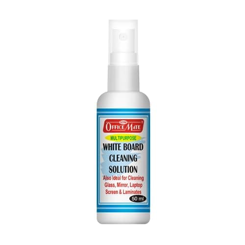 Soni Officemate Whiteboard Cleaning Solution 50ml | Pack of 12 | Powerful Ink Remover | Eco-Friendly | Multi-Surface Cleaner | 50ml Spray Bottle