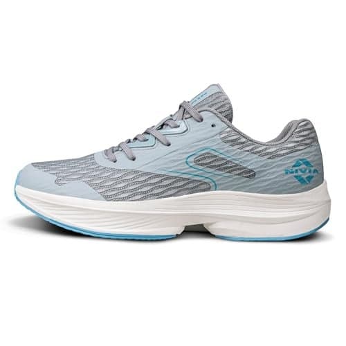 Nivia Breeze Training Shoes for Men, Lightweight Lace‑Up Knit Upper, Duo‑Foam Comfort Midsole, Textured Rubber Outsole, Ideal for Gym, Running & Cross‑Training, Grey-UK10