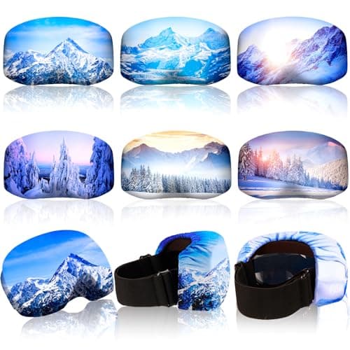 Copkim 6 Pcs Ski Snowboard Goggle Cover Sleeve Protective Goggle Cover Protectors Lens Scratch Dust Protection for Travel Storage Youth and Kids Accessories, 6 Styles