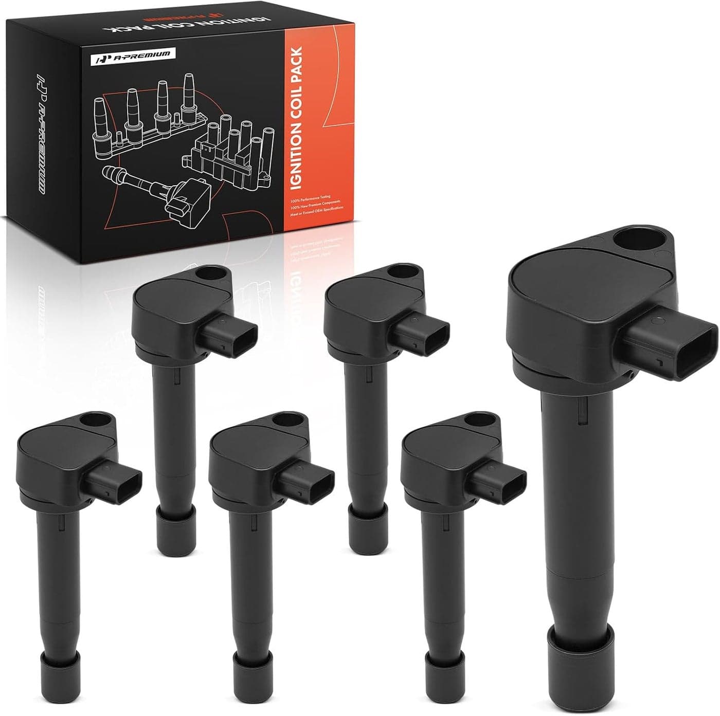 A-Premium Engine Ignition Coil Packs for Honda Accord, Odyssey, Acura CL, TL - 6-PC Set