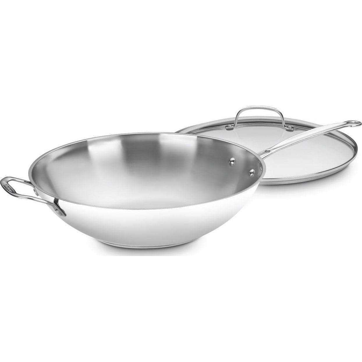 Cuisinart 14Inch StirFry Pan Helper Handle and Glass Cover Chefs Classic Stainless Steel 72638H