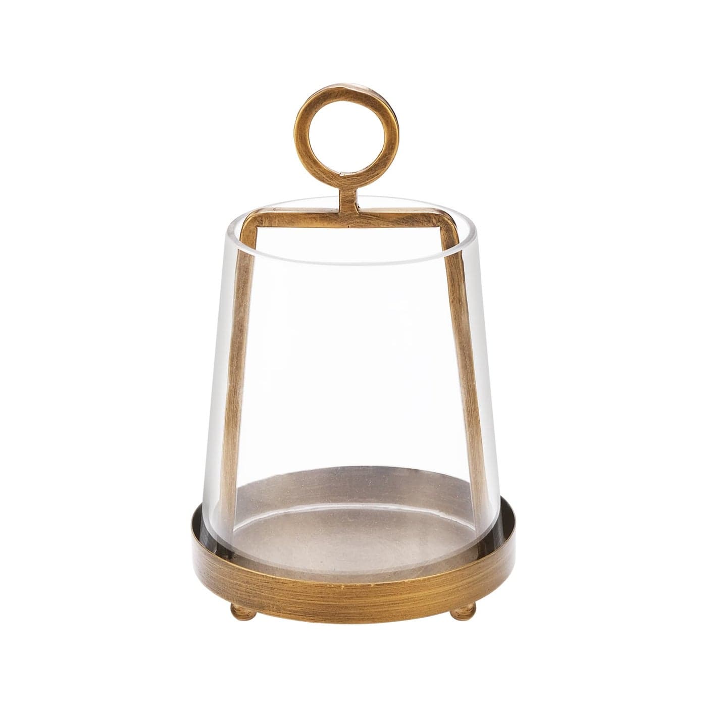 6 Wide Modern Farmhouse Metal Hurricane Candle Holder with Handmade Sturdy Glass Sleeve in Antique Brass for Pillar Candle Plants Hurricane Lantern Industrial Minimalistic 1 Brass 6x10