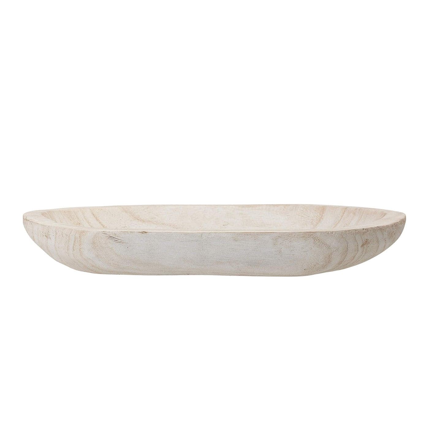 Bloomingville HandCarved Paulownia Wood Bowl with Whitewashed Finish