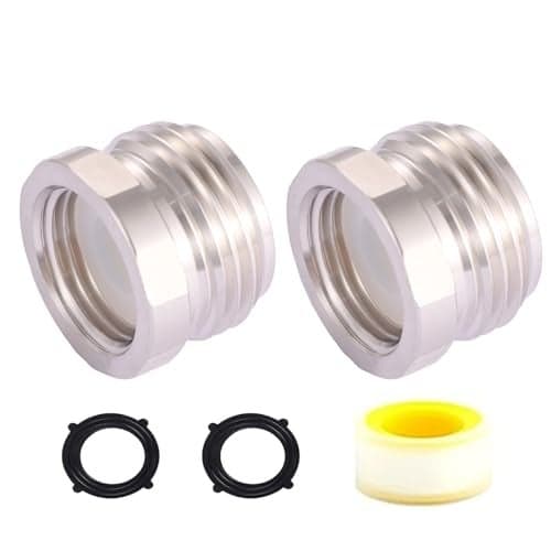 SNUTUYA 3/4 "GHT male x 1/2" NPT female connector (304 stainless steel), lead-free,brass tube to garden Hose connector connection, Hose Coupler Water Hose Adapter, garden hose adapter 2pcs