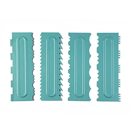 gade Cake Decorative Tall Scraper for Icing - 10 inches (Design B, Pack 4), ABS Plastic