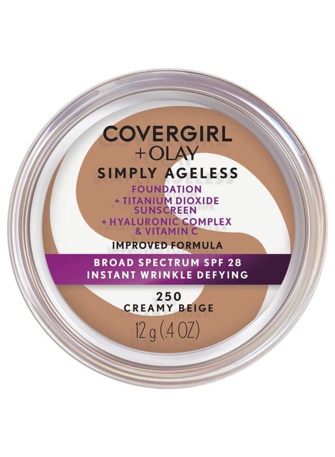 & Olay Simply Ageless Instant Wrinkle-Defying Foundation, Creamy Beige, 0.44 Fl Oz (Pack of 1)