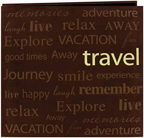 Pioneer Text Faux Suede Post Bound Album 12"X12", Travel