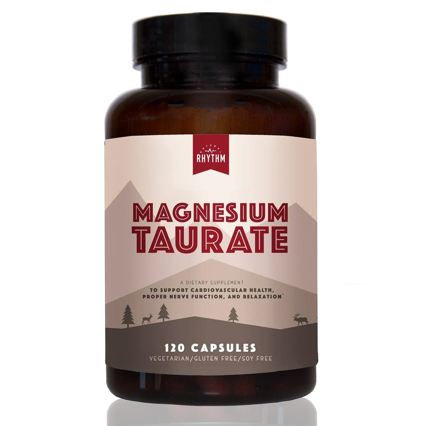 Natural Rhythm Magnesium Taurate High Absorption Taurate 750mg 150mg of Elemental Magnesium 120 Capsules