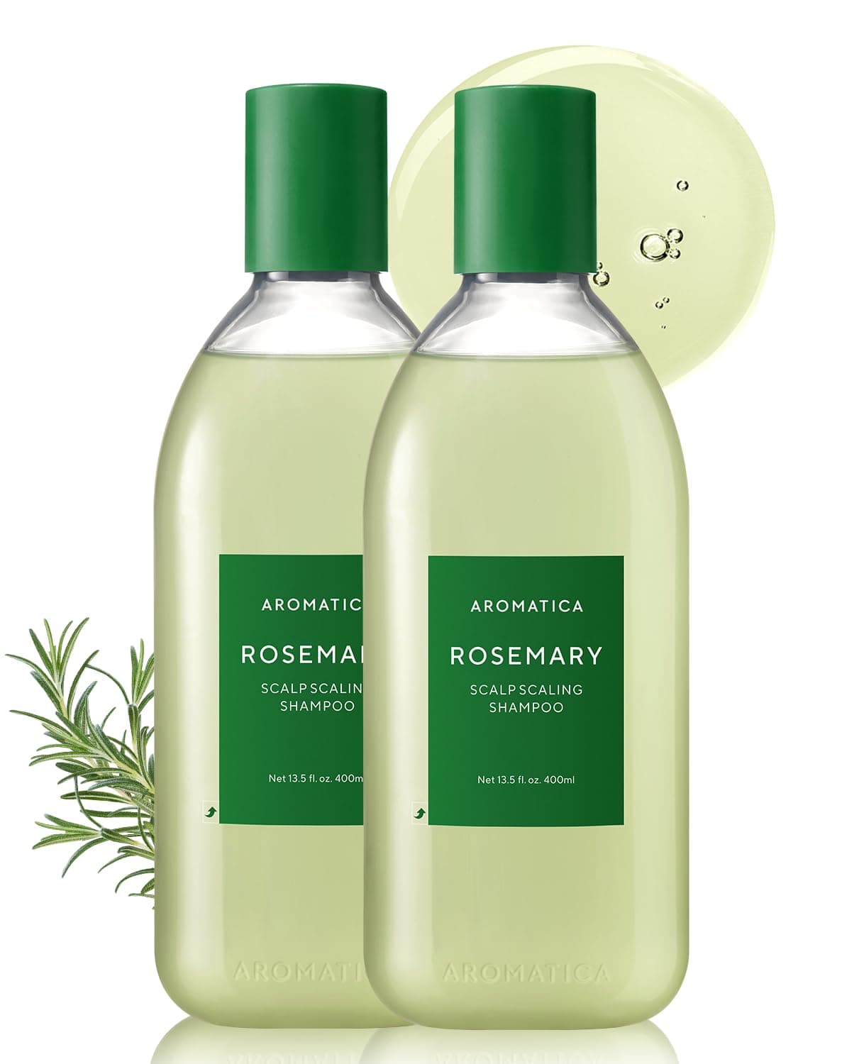 AROMATICA Rosemary Scalp Scaling Shampoo 2pack 1353 oz 400 ml Vegan Shampoo with Foodgraded Rosemary Essential Oil