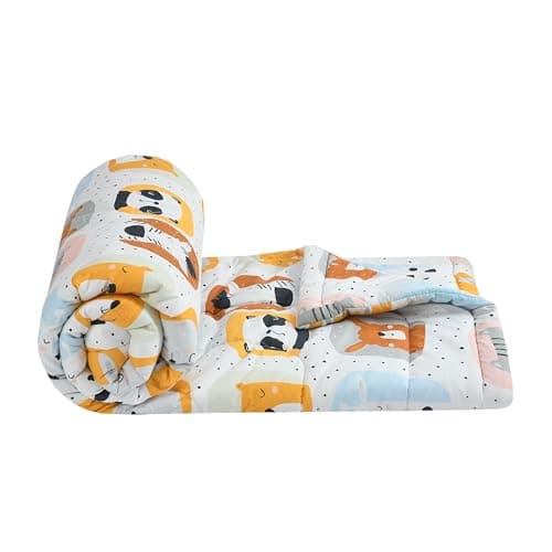 FRESH FROM LOOM Double Bed Blanket for Kids|Cartoon Printed Dohar for Kids Boy & Girls|Glace Cotton Soft Children Comforters|All Seasons Blanket (90x100 Inches|King Size|Panda Cream)| TC - 144