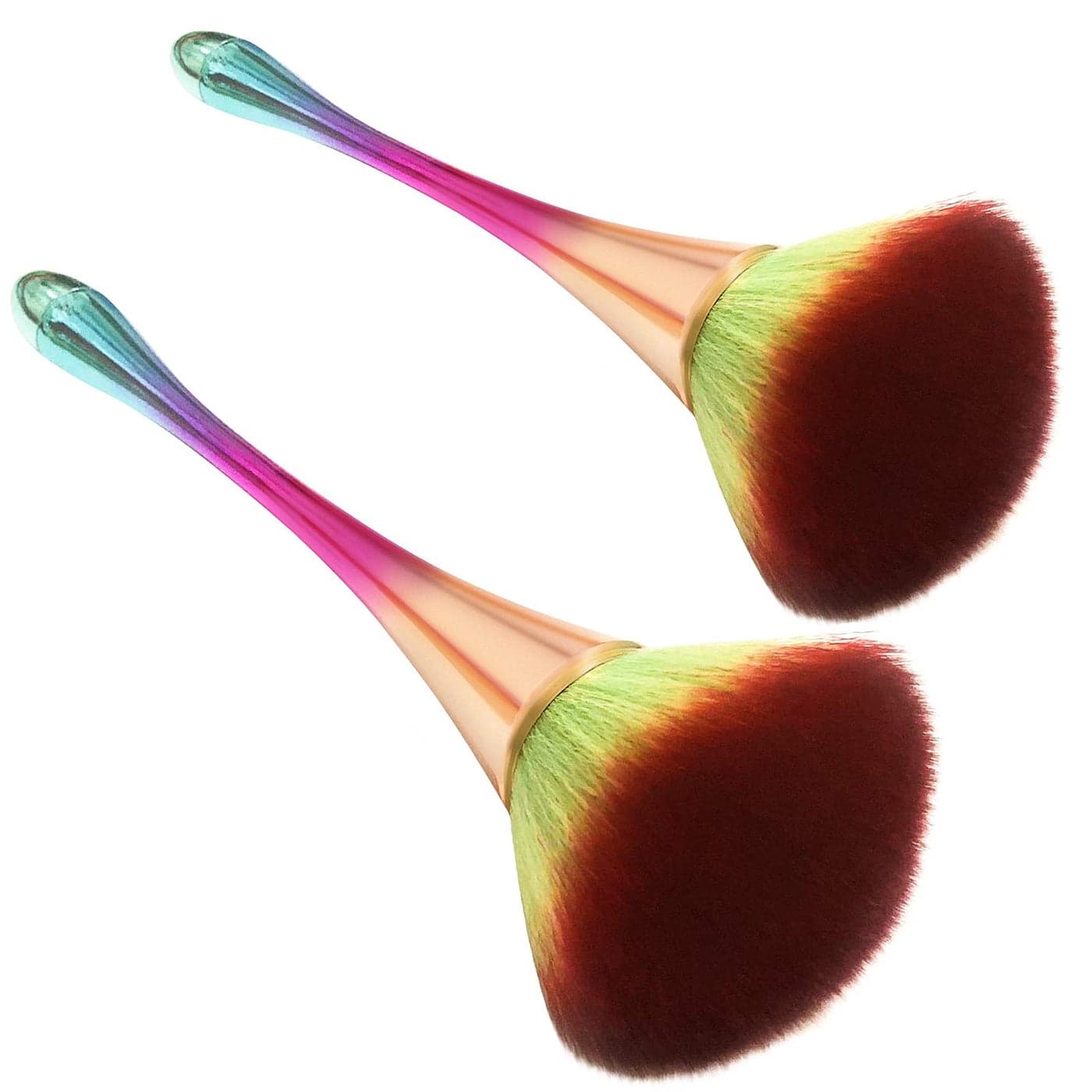 Super Large Mineral Powder Brush Bronzer Kabuki Makeup Brush Soft Fluffy Foundation Brush Professional Powder Brush and Blush Brush for Daily Makeup color2 Pcs