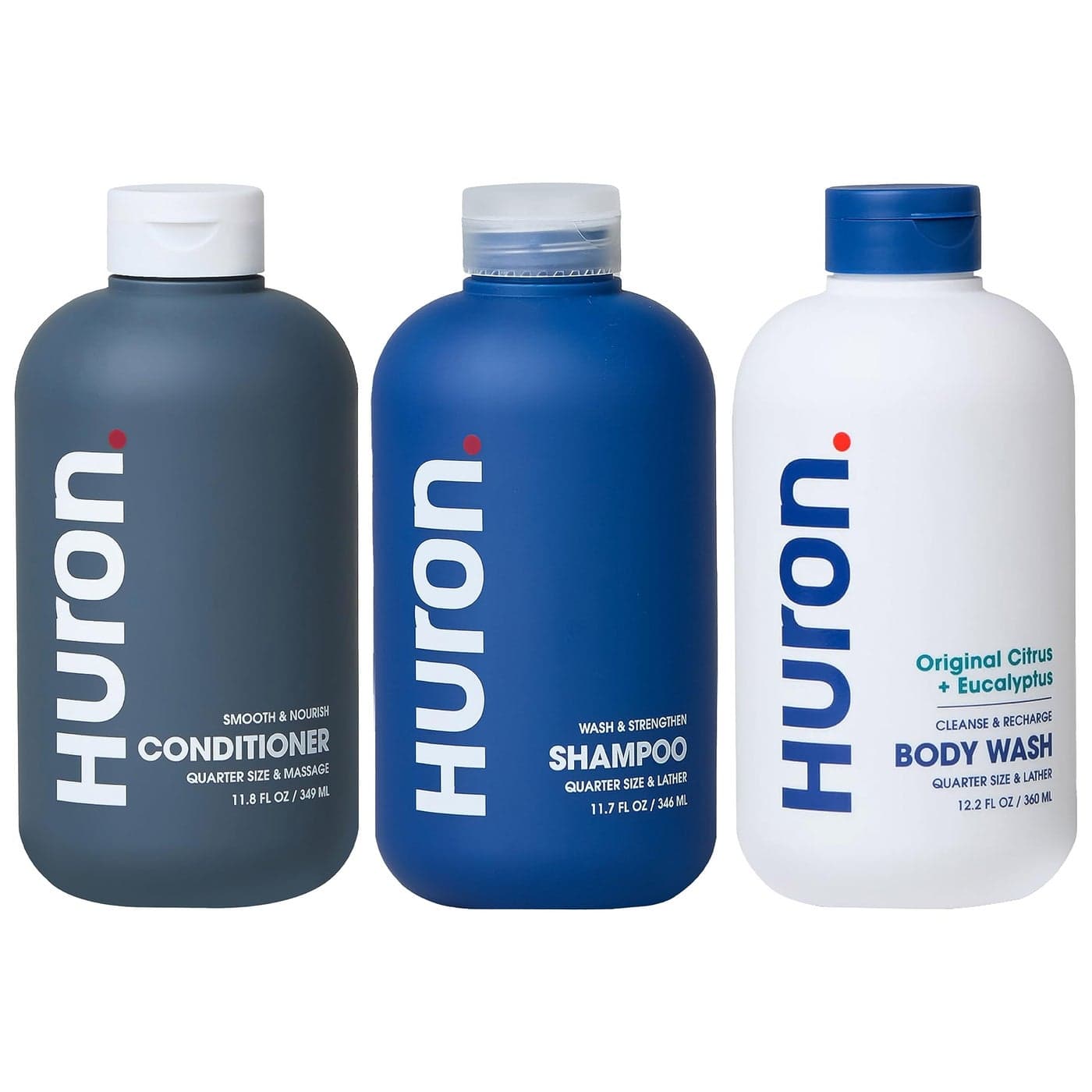 Huron Shower Kit Shampoo Conditioner Body Wash For Men Citrus Eucalyptus Scent Hydrating Nourishing Mens Shampoo Conditioner