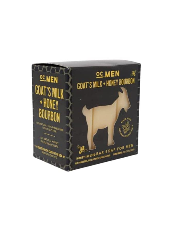 Olivia Care Men Goats Milk Honey Bourbon Honey Infused Bar Soap For Men All Natural Made in the USA