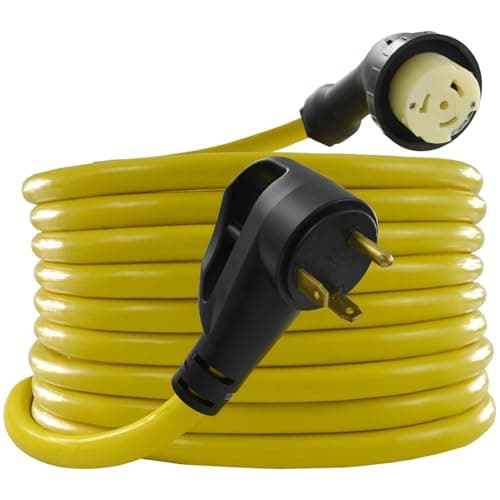 Conntek 25-Feet RV 30A to 50A Power Adapter Cord Eay Grip Handle, Power Indicator, Locking Connector