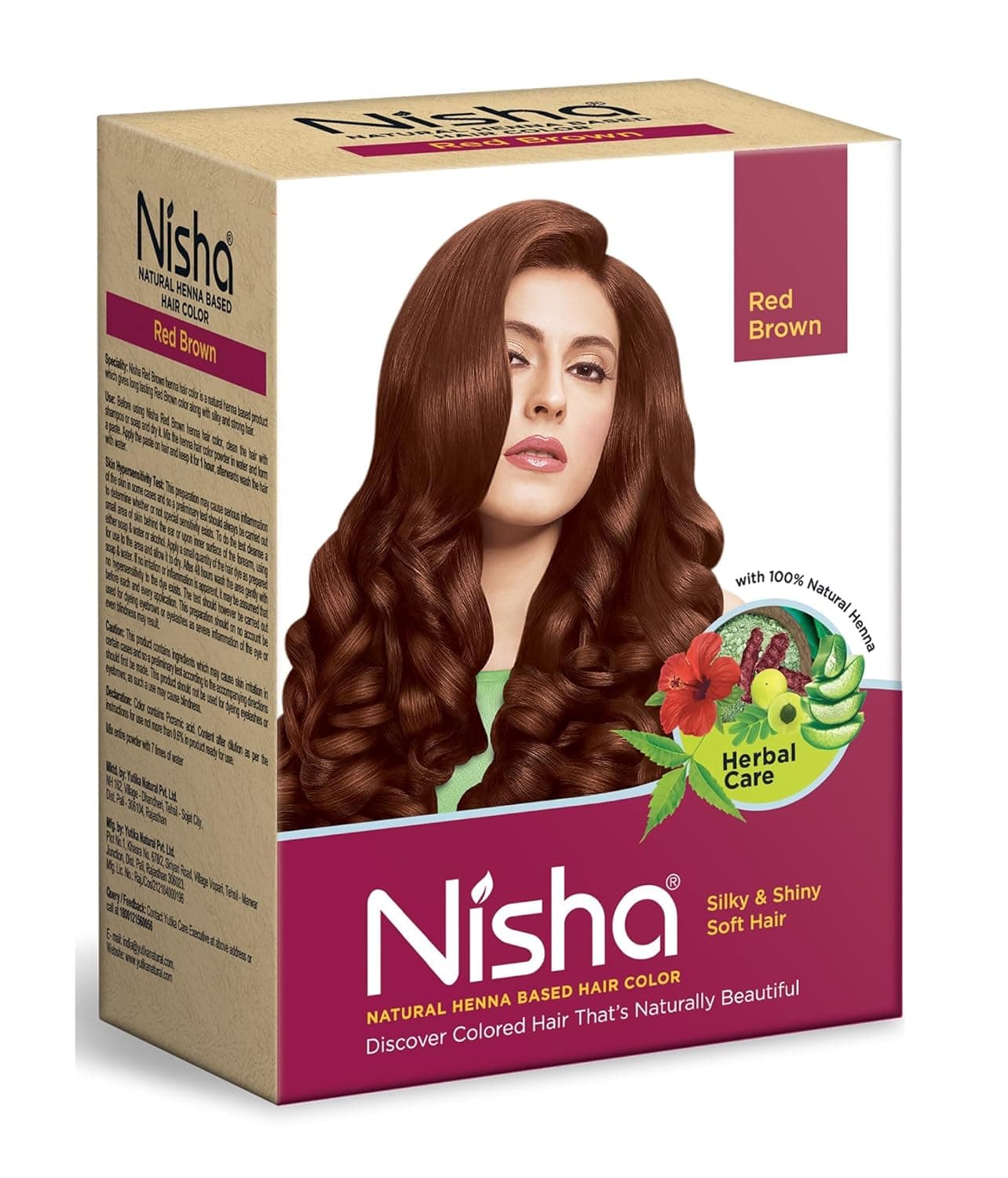 Nisha Henna Based Hair Color Red Brown 90g Pack of 1 Henna Powder Hair Color Dye Brown Hair Colour No Ammonia No PPD Non Oxidative