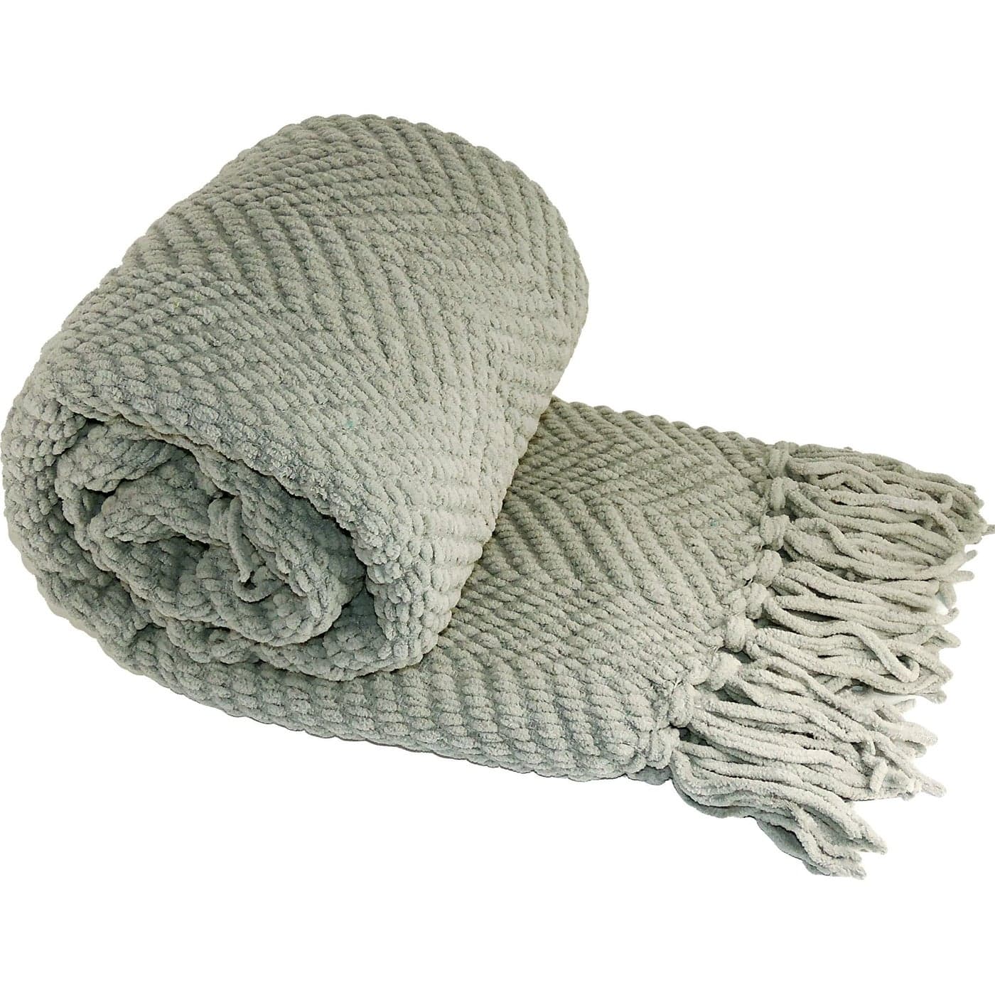 Home Soft Things Silver Throw Blanket Knitted Tweed Throw 50 x 60 Silver Super Soft Cozy Warm Comfortable Breathable Throw for Living Room Chair Couch Bed Sofa Bedroom Home Dcor