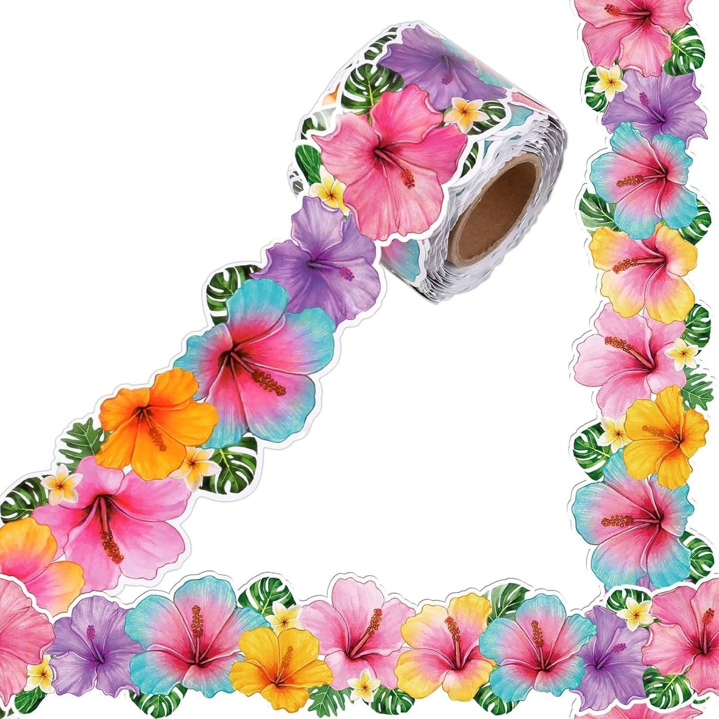 Bulletin Board Borders for Classroom Decorations Summer Tropical Hibiscus Flower Bulletin Board Trim for Teacher School Supplies Classroom Offices Door Wall Decor Floral Party Supplies 49 Ft