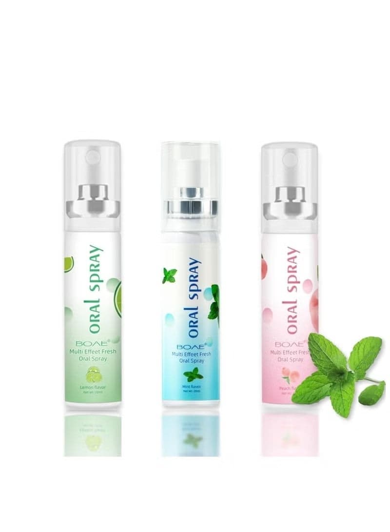 3 Count Fruit Mint Mouth Spray, Breath Spray for Adults, Bad Breath Treatment Oral Breath Spray, Breath Freshener for Bad Breath Mouth Spray, Dry Mouth Spray, (0.7OZ/20ML)