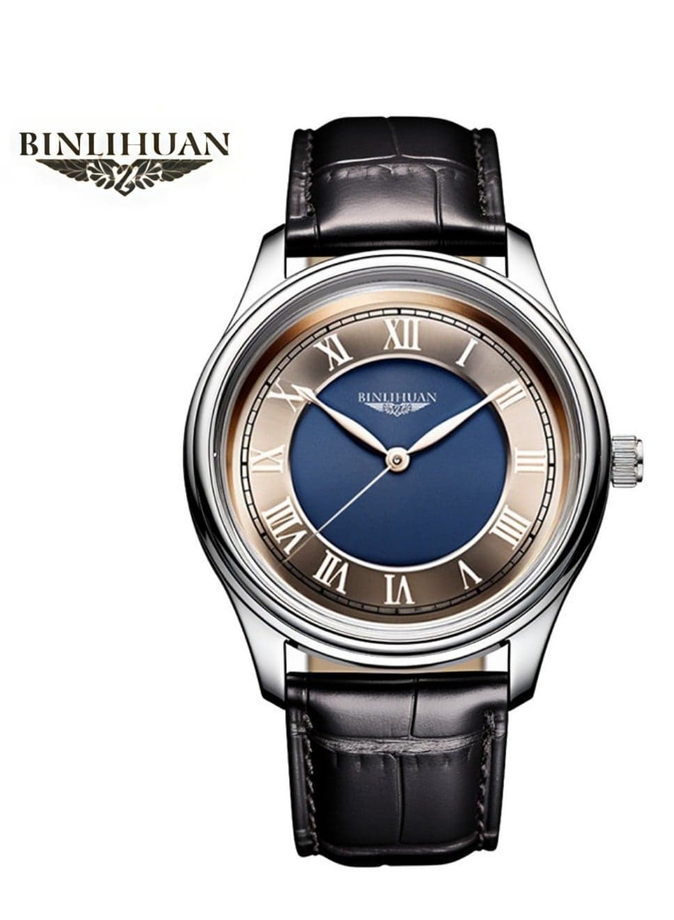 BINLIHUAN men's quartz watch is classic and stylish, featuring excellent water resistance, perfect for both business and everyday wear.