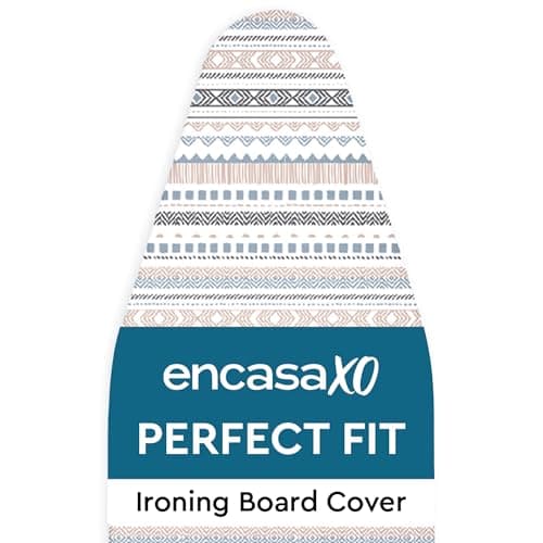 Encasa XO Ironing Board Cover with 3mm Thick Felt Pad for Steam Press (Fits Standard X-Large Boards of 135x45 cm) Heat Reflective, Scorch & Stain Resistant, Printed - Aztec